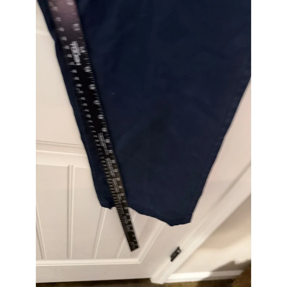 Lands End Chino Pants Mens 38 Traditional Fit Navy Blue Cotton Blend EUC